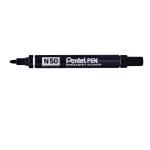 Pentel N50 Permanent Marker Bullet 4.3mm Tip 2.2mm Line Black Ref N50-A [Pack 12] 380751