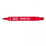 Pentel N50 Permanent Marker Bullet 4.3mm Tip 2.2mm Line Red Ref N50-B [Pack 12] 380753