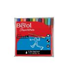 Berol Colour Broad Pens with Washable Ink 1.7mm Line Wallet Assorted Ref 2057596 [Pack 12] 380793
