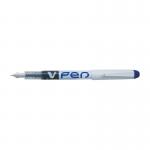 Pilot V Fountain Pen Disposable White Barrel Iridium Nib Med 0.5mm Line Blue Ref 4902505326530 [Pack 12] 380880