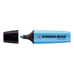 Stabilo Boss Highlighters Chisel Tip 2-5mm Line Blue Ref 70/31/10 [Pack 10] 380920