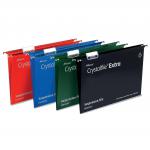 Rexel Crystalfile Extra Suspension File Polypropylene 15mm V-base Foolscap Black Ref 3000080 [Pack 25] 384201