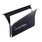 Rexel Crystalfile Extra Secura Suspension File Polypropylene 30mm Foolscap Black Ref 3000087 [Pack 20] 384260