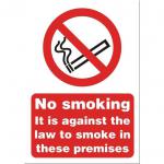 Stewart Superior No Smoking on Premises Sign A5 Self-adhesive Vinyl Ref SB003SAV 386330
