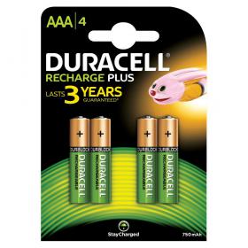 Duracell Battery Rechargeable Accu NiMH 750mAh AAA Ref 81364750 [Pack 4] 386636