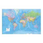 Map Marketing World Map 3D Effect Giant Unframed 315 Miles to 1 inch Scale W1840xH1200mm Ref GWLD 388289