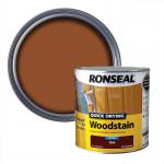 Ronseal Teak Satin Woodstain Soft or Hard Wood Quick Drying 2.5L 390823