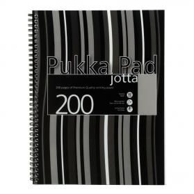 Pukka Pad Nbk Poly Wirebound 80gsm Ruled Margin Perf Punched 4 Holes 200pp A4+ Black Ref JP018-5 Pack of 3 391036