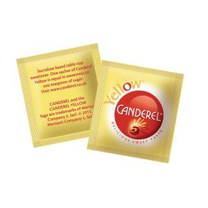 Canderel Yellow Artificial Sweetener Low Calorie Granules Sachets Ref