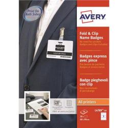 Cheap Stationery Supply of Avery L4789-10 (90 x 60mm) Fold and Clip Name Badges (Pack of 30 Badges) L4789-10 Office Statationery