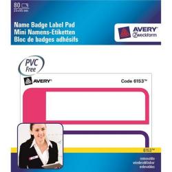 Cheap Stationery Supply of Avery (25 x 95mm) Name Badge Pad (Pink/Purple) 6153 Office Statationery