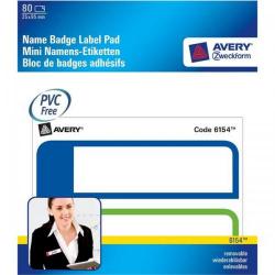Cheap Stationery Supply of Avery (25 x 95mm) Name Badge Pad (Blue/Green) 6154 Office Statationery