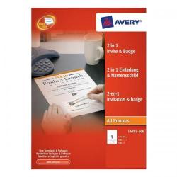 Cheap Stationery Supply of Avery L4797-100 (80 x 50mm) 2--in-1 Invitation and Name Badge L4797-100 Office Statationery