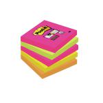 Post-it Super Sticky Notes 76x76mm Capetown Rainbow Ref 654SN [Pack 5] 393334