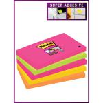 Post-it Super Sticky Notes 76x127mm Capetown Rainbow Ref 655SN [Pack 5] 393490