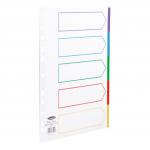 Concord Dividers 5-Part Polypropylene Reinforced Coloured-Tabs 120 Micron Extra Wide A4+ White Ref 66099 393512