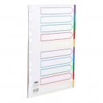 Concord Dividers 10-Part Polypropylene Reinforced Coloured-Tabs 120 Micron Extra Wide A4+ White Ref 66199 393520
