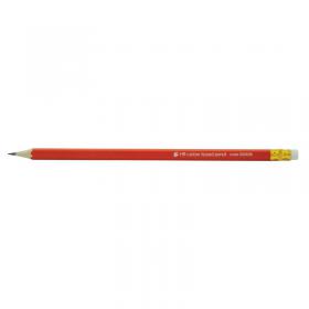 5 Star Office Pencil with Eraser HB Red Barrel [Pack 12] 393636