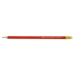 5 Star Office Pencil with Eraser HB Red Barrel [Pack 12] 393636