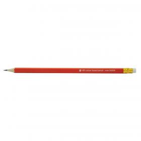 5 Star Office Pencil with Eraser HB Red Barrel [Pack 12] 393636