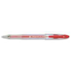 5 Star Office Roller Gel Pen Clear Barrel 1.0mm Tip 0.5mm Line Red [Pack 12] 396802