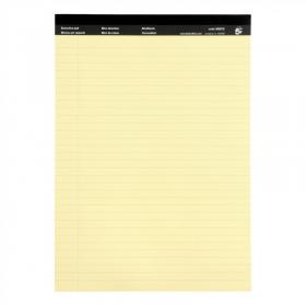 5 Star Office Executive Pad Hbd 65gsm Ruled with Blue Margin Perforated 100pp A4 Yellow Paper [Pack 10] 39687X