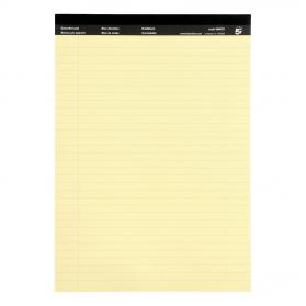 5 Star Office Executive Pad Hbd 65gsm Ruled with Blue Margin Perforated 100pp A4 Yellow Paper Pack of 10 39687X