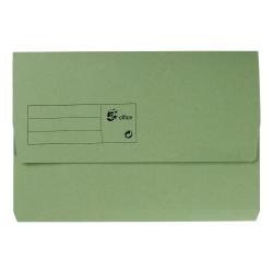 Cheap Stationery Supply of 5 Star Office Document Wallet Half Flap 285gsm Recycled Capacity 32mm Foolscap Green Pack of 50 397697 Office Statationery