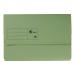 5 Star Office Document Wallet Half Flap 285gsm Recycled Capacity 32mm Foolscap Green [Pack 50]