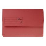 5 Star Office Document Wallet Half Flap 285gsm Recycled Capacity 32mm Foolscap Red [Pack 50] 397719