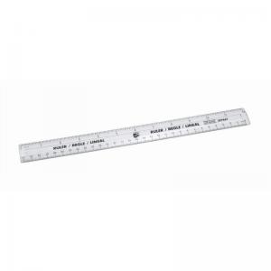 Office Ruler Plastic Metric and Imperial Markings 300mm Clear Pack 10