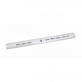 5 Star Office Ruler Plastic Metric and Imperial Markings 300mm Clear Pack of 10 397867