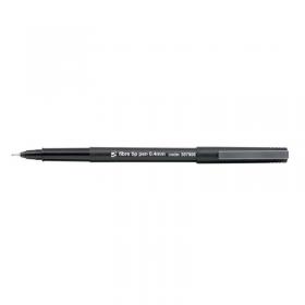 5 Star Office Fibre Tip Pen Medium 0.7mm Tip 0.4mm Line Black [Pack 12] 397956