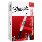 Sharpie Twin Tip Permanent Marker Alcohol-based 0.9mm and 0.5mm Line Black Ref S0811100 [Pack 12] 399719