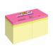 Post-It Super Sticky Notes 76x76mm 90 Sheets Yellow/Pink 14+4 (Pack of 18) 654-SSCY-P14+4C 3M00398
