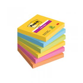 Post-it Super Sticky Notes 76x76mm 90 Sheets Carnival (Pack of 6) 654-6SS-CARN 3M00679