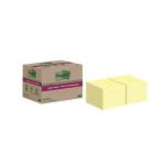 Post-it Super Sticky Recycled 76x76mm Yellow (Pack of 12) 654 RSS12CY 3M06083
