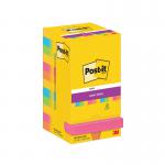 Post-it Super Sticky 76x76mm 90 Sheets Carnival (Pack of 12) 654-12SS-CARN 3M06560