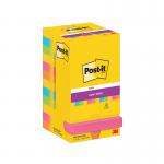 Post-it Super Sticky 76x76mm 90 Sheets Carnival (Pack of 12) 654-12SS-CARN 3M06560