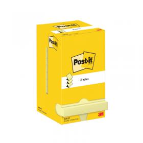 Post-it Z-Notes 76x76mm 100 Sheets Cardboard Packaging Canary Yellow (Pack of 12) R330-CY 3M06566