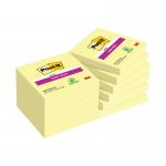 Post-it Super Sticky Note 76x76mm 90 Sheets Cardboard Packaging Canary Yellow (Pack of 12) 654-12SS- 3M06569