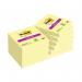 Post-it Super Sticky Note 76x76mm 90 Sheets Cardboard Packaging Canary Yellow (Pack of 12) 654-12SS- 3M06569