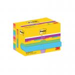 Post-it Super Sticky Z-Notes 47.6x47.6mm 90 Sheets Cardboard Packaging Playful (Pack of 12) 622-12SS 3M06571