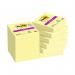 Post-it Super Sticky Notes 47.6x47.6 90 Sheets Canary Yellow VALUE PACK 8 + 4 FREE (Pack of 12) 622- 3M06572