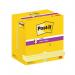Post-it Super Sticky Z-Notes 76x127mm 90 Sheets Cardboard Packaging Canary Yellow (Pack of 12) R350- 3M06582