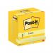Post-it Z-Notes 76x127mm 100 Sheets Cardboard Packaging Canary Yellow (Pack of 12) R350 CY 3M06584