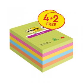 Post-It Super Sticky 101x152mm Ultra Pack of 6 4690-SSUC-P4+2 3M14942