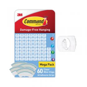 Command Clear 60 Decorating Clips + 68 Clear Strips Transparent 7100378547 3M17632