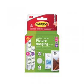 Command Picture Hanging Strips Medium + Large White (Pack of 24) 7100336379 3M17695