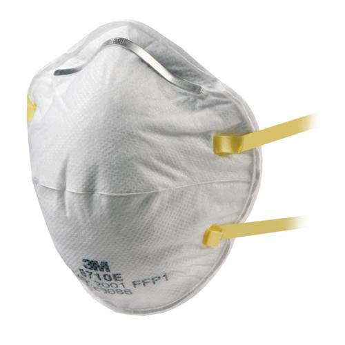 Cheap Stationery Supply of 3M Respirator Unvalved FFP1 Classification White with Yellow Straps 8710E Pack of 20 8710E Office Statationery